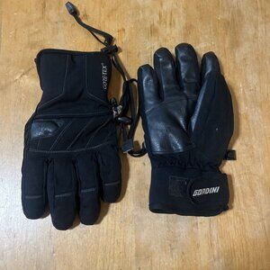 Gordini Women's Gloves Black Size Large Goretex Leather Adjustable At Wrist